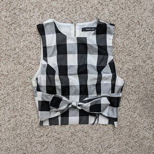 Black and white checkered crop top